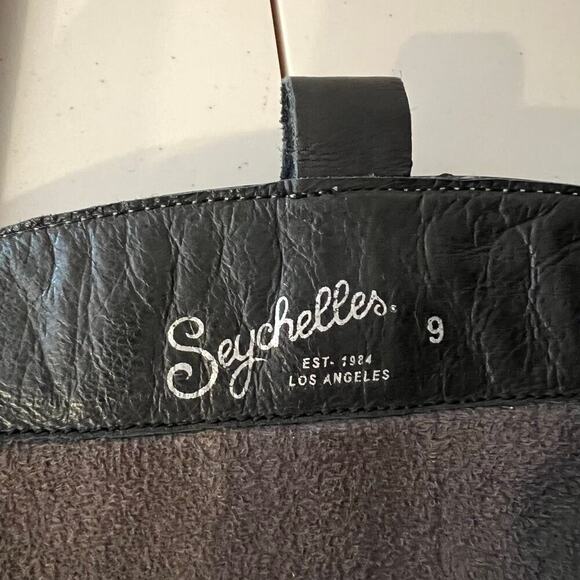 Seychelles Black & Gray Genuine Leather Suede Zip Up Riding Boots Size 9 - Picture 12 of 16